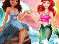 Пляжная вечеринка у морских принцесс - одевалка