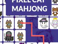 Маджонг с пиксельными котиками: находить пару или проводить линию