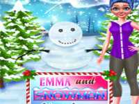 Рождество Эммы: наряди снеговика и преобрази красотку - одевалка для девочек
