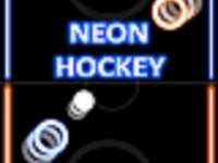 Неоновый хоккей: отражать атаку или забивать гол - на двоих