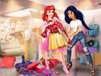 Шоппинг принцесс: выбери наряды и косметику для девочек
