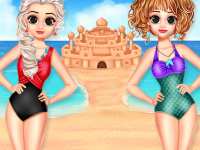 Принцессы на море: одевалка и создание замка из песка